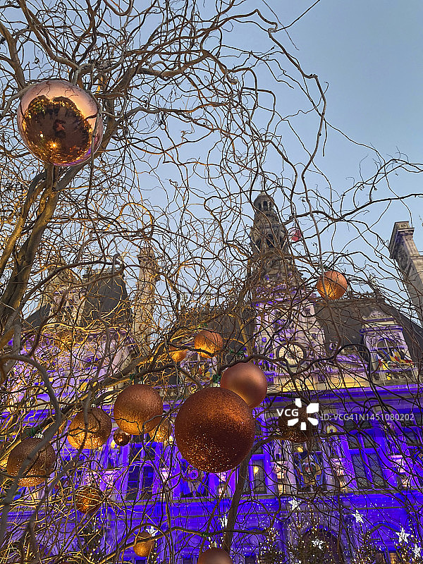 法国巴黎的圣诞节图片素材