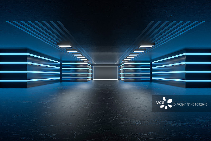 三维插图抽象走廊与背景图片素材