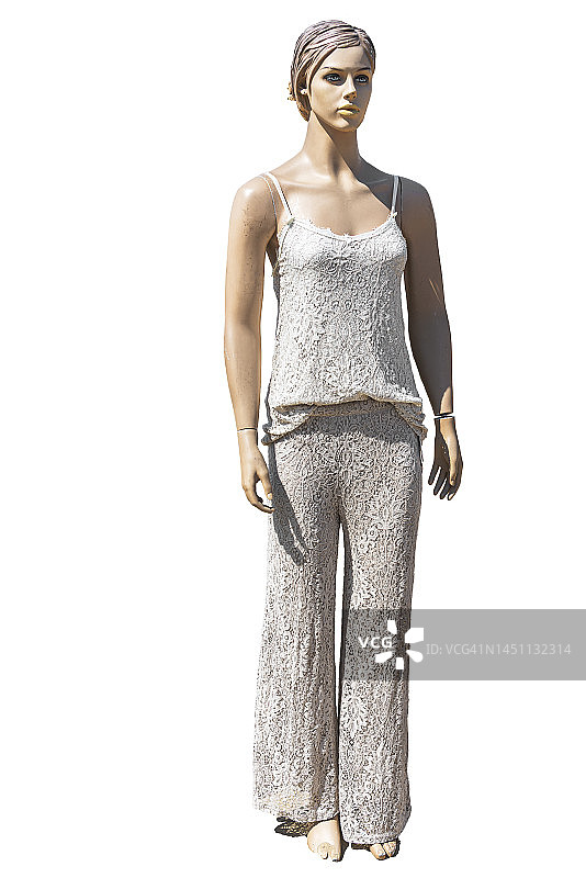 穿着长裤和短款毛衣的女人体模特图片素材