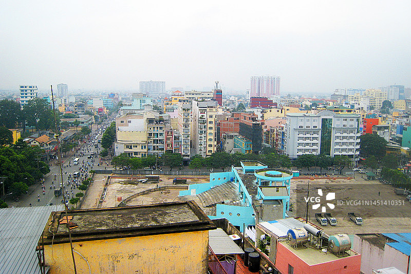 胡志明市全景鸟瞰图片素材