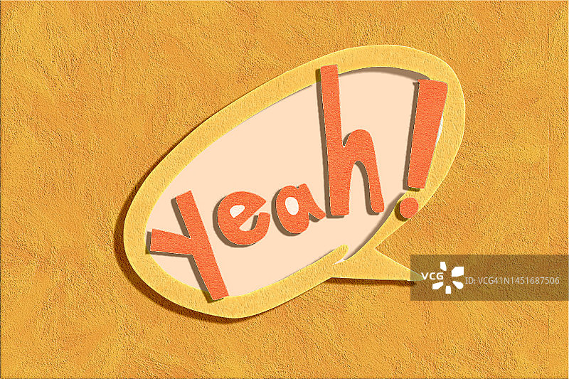 气泡对话框中的“Yeah”消息图片素材