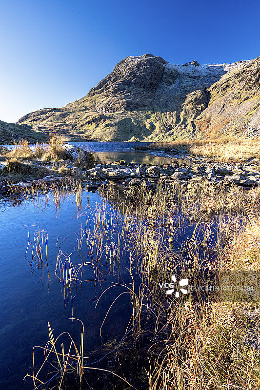 兰盖尔派克斯的哈里森石峰和帕维方舟下的斯蒂克尔湖，湖区图片素材