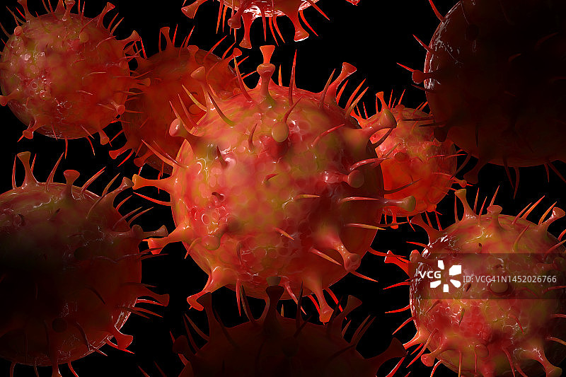 SARS-CoV-2奥密克戎BF.7变异株图片素材