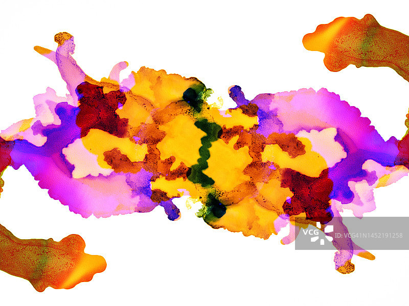 白色背景彩色液体混合抽象背景图片素材