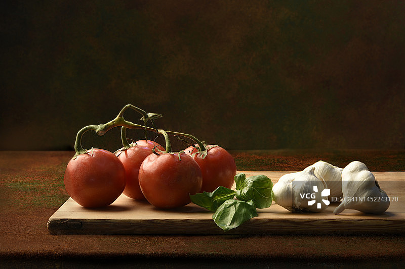 番茄和大蒜图片素材