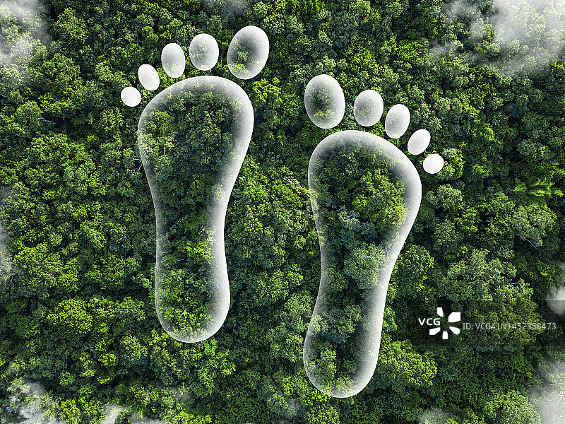 碳足迹生态足迹与二氧化碳图片素材