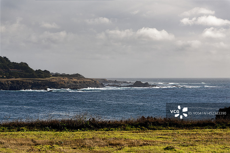 主街沿途与太平洋风光图片素材