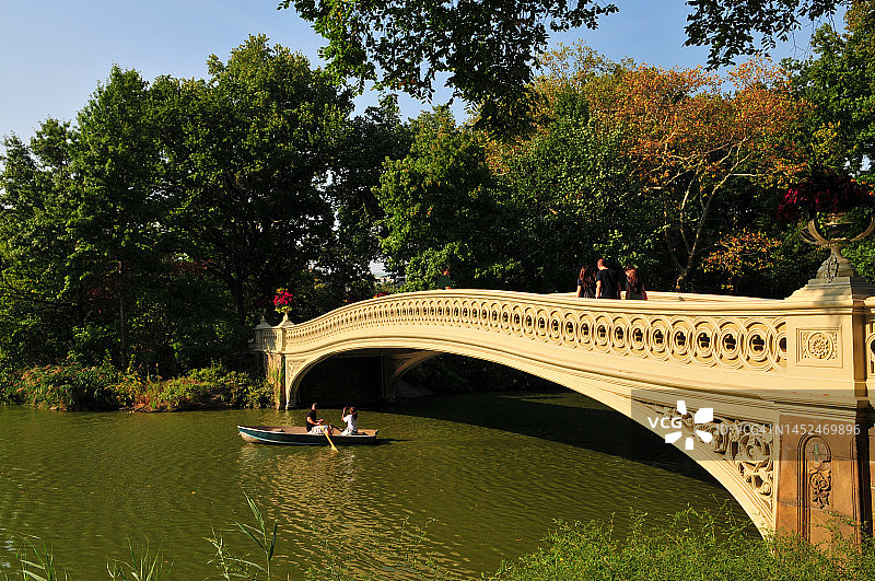 纽约中央公园的弓桥图片素材