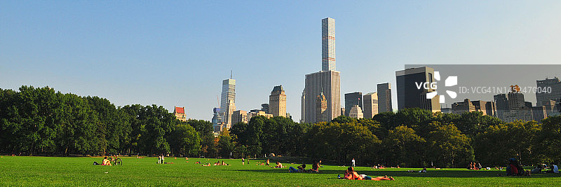 从中央公园看曼哈顿北部全景图片素材