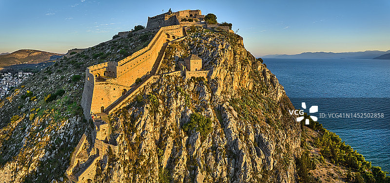 希腊伯罗奔尼撒纳夫普利翁的帕拉米迪堡垒图片素材