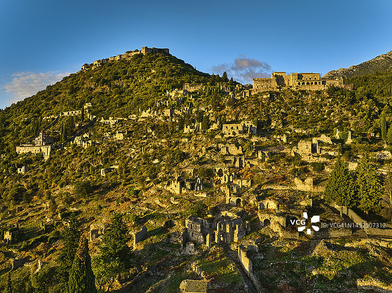 希腊伯罗奔尼撒半岛的米斯特拉斯考古遗址图片素材