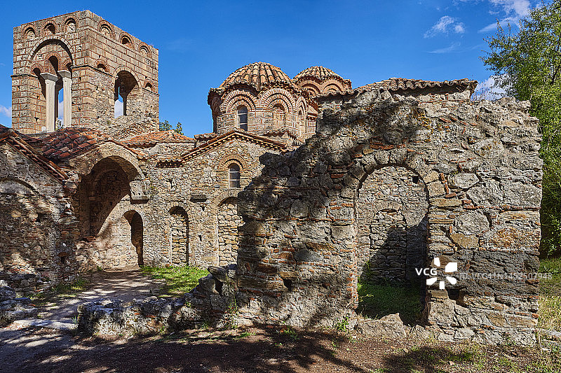 希腊伯罗奔尼撒半岛的米斯特拉斯考古遗址图片素材