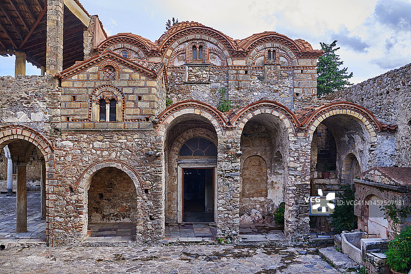 希腊伯罗奔尼撒半岛的米斯特拉斯考古遗址图片素材