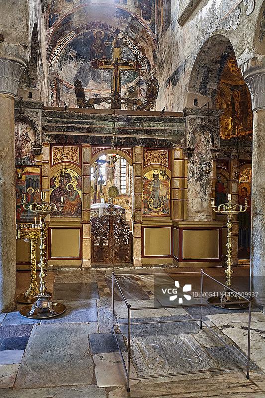 希腊伯罗奔尼撒半岛的米斯特拉斯考古遗址图片素材