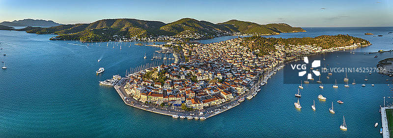 波罗斯岛村庄，希腊图片素材