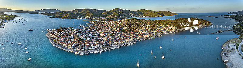 波罗斯岛村庄，希腊图片素材