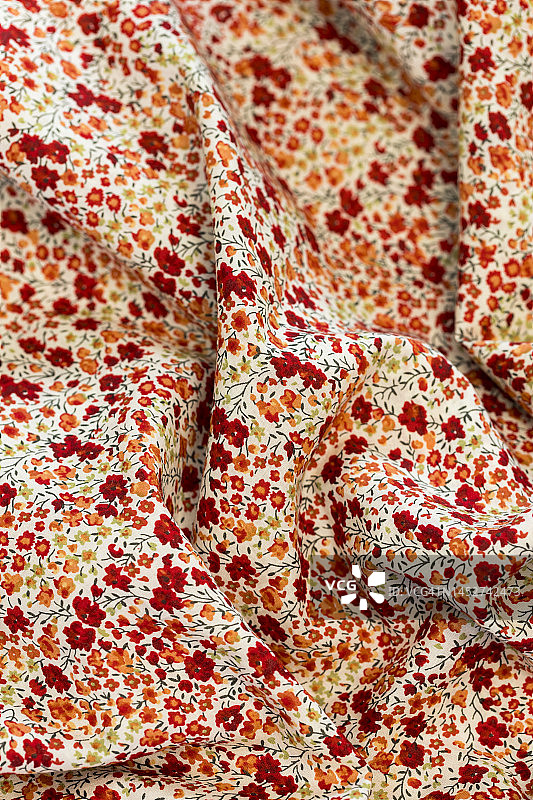 褶皱花卉图案纺织品背景图片素材