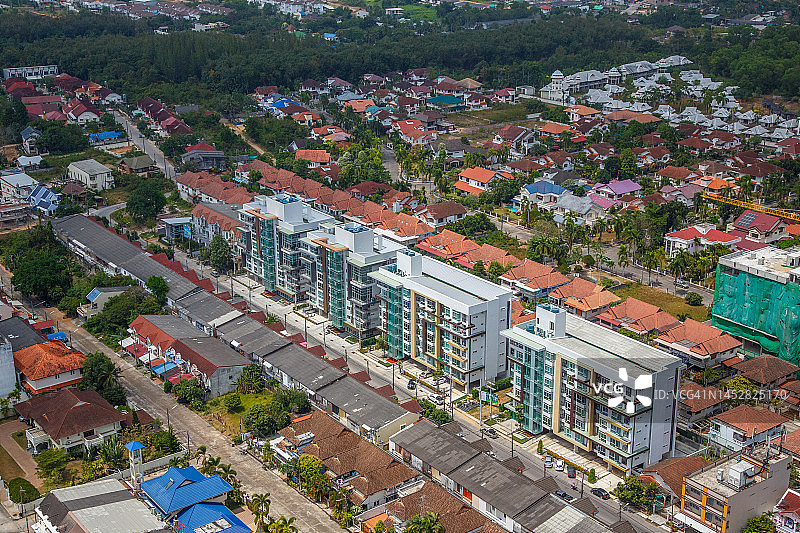 泰国合艾区城市景观鸟瞰图片素材