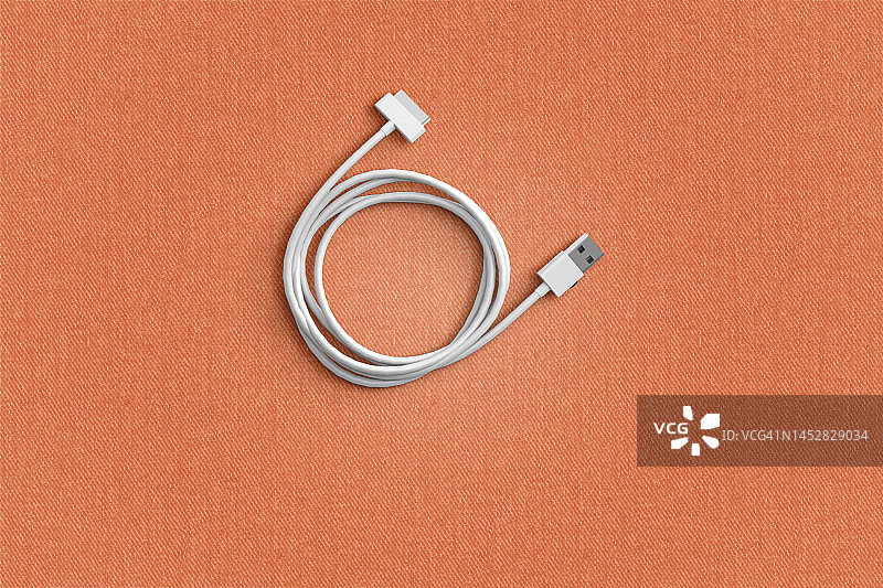 带USB数据线的充电器（带剪切路径）图片素材