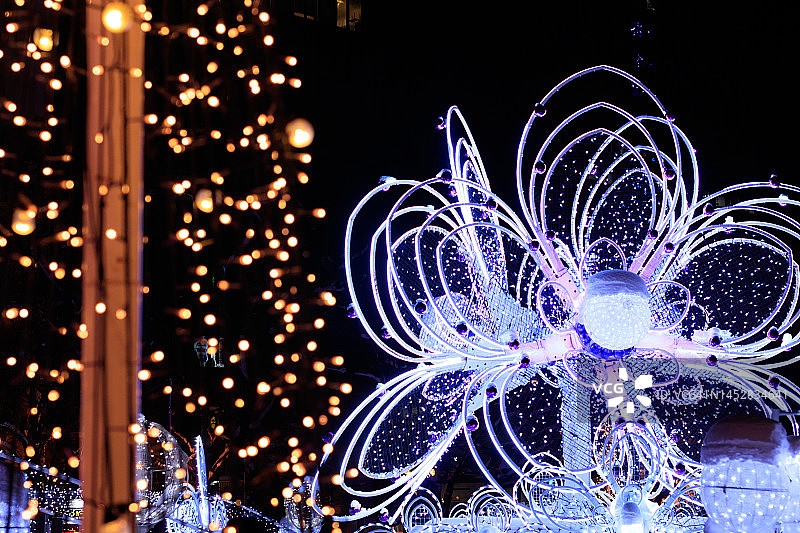 灯火辉煌的札幌市图片素材