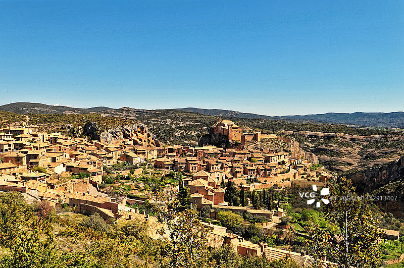 阿尔克萨尔，阿拉贡迷人如画的村庄图片素材