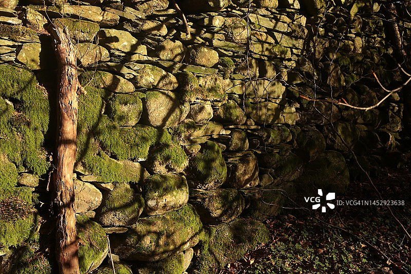 湖区旱石墙图片素材