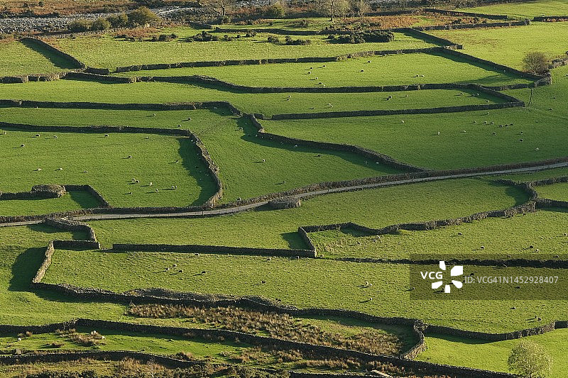 湖区沃斯代尔山石墙图片素材