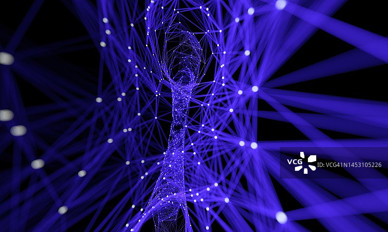 由粒子构成的大数据概念图像图片素材