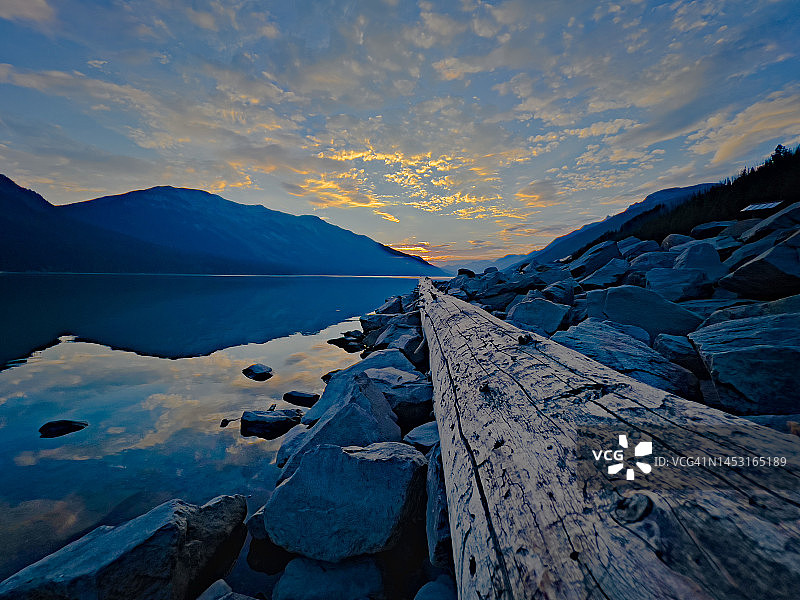 湖岸日落图片素材