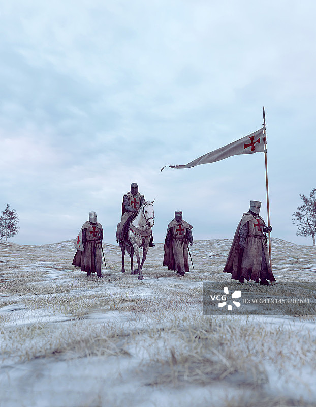 中世纪士兵列队行军图片素材