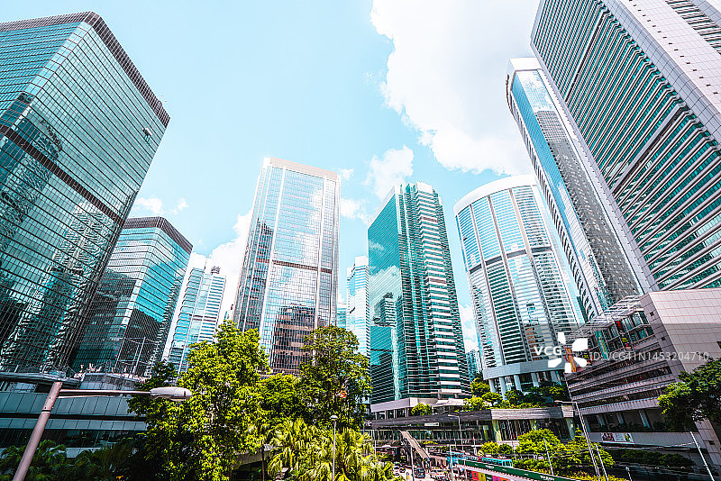 香港的高楼大厦仰视图片素材