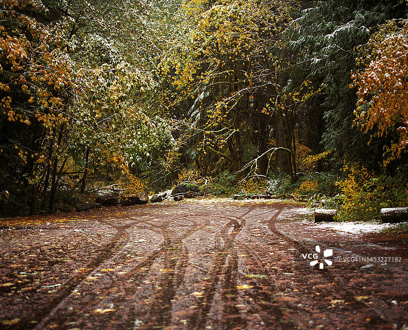 胡德山荒野的步道起点和停车场图片素材