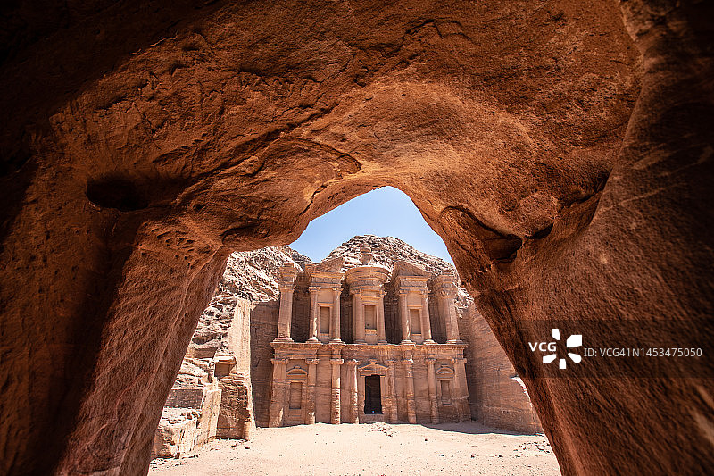 约旦佩特拉修道院景观图片素材