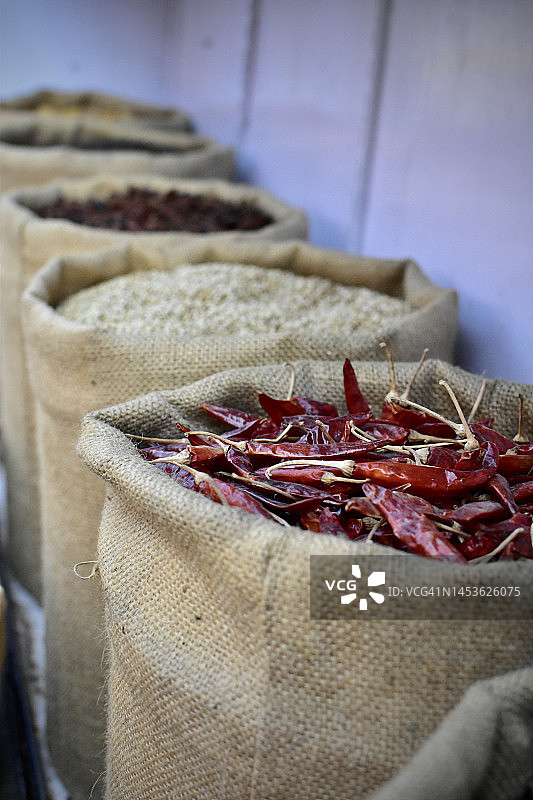 印度科钦堡出售的香料图片素材