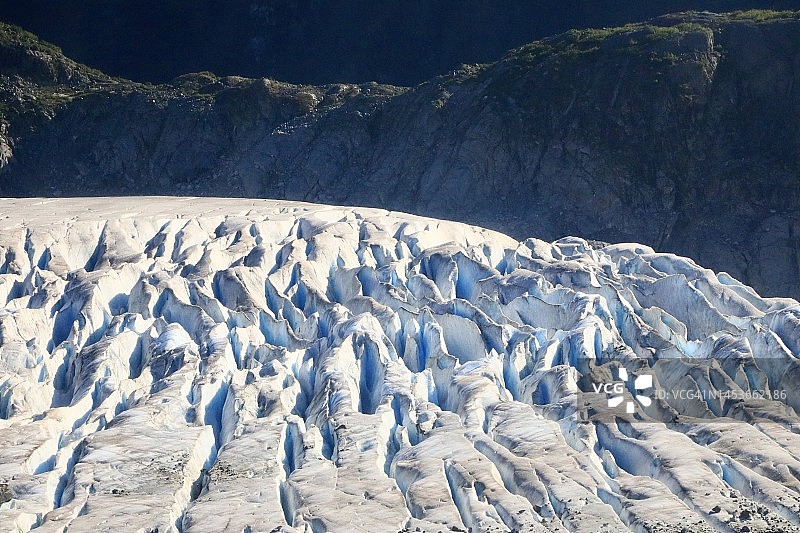 缓慢移动的冰川裂缝图片素材