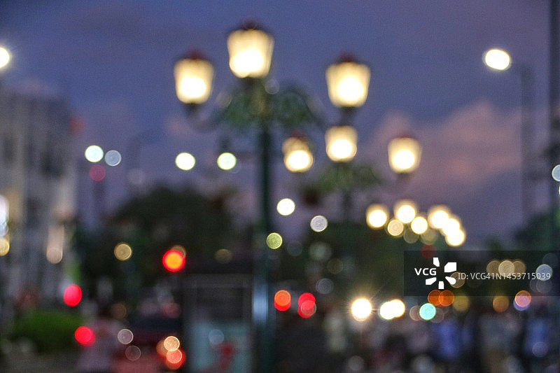 城市景观散焦光图片素材