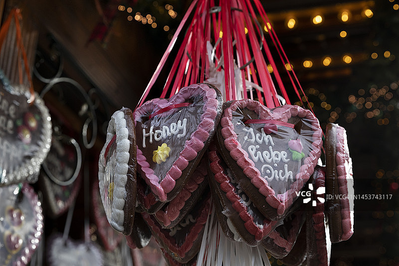 德国圣诞市场上的姜饼展示图片素材