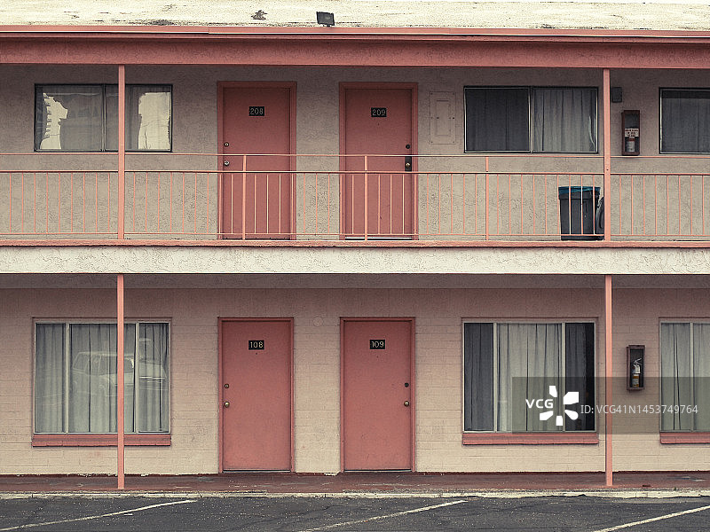 内华达州粉色汽车旅馆外墙图片素材