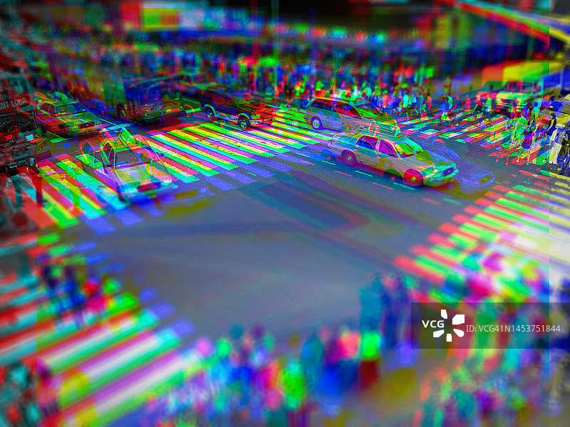 纽约时代广场繁忙路口的浮雕图像图片素材