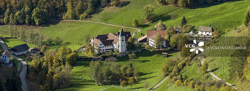 约翰内斯·卡波迪斯特里亚东正教修道院，前本笃会修道院，瑞士索洛图恩州拜恩维尔图片素材