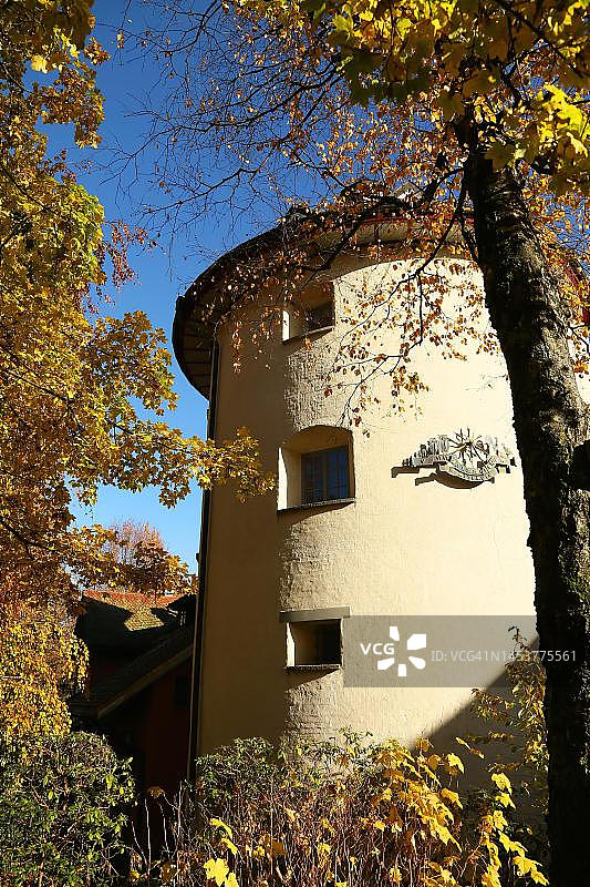 伊斯尼-伊姆阿尔高历史古镇风光，德国巴登-符腾堡图片素材