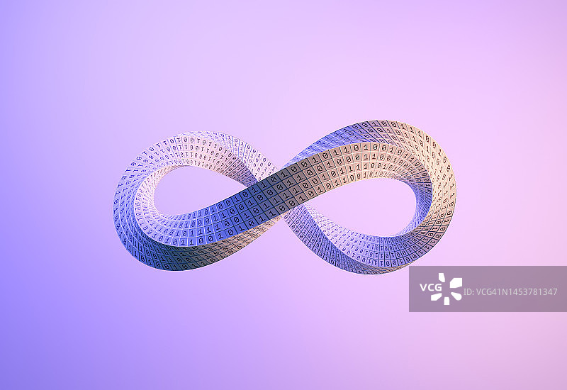 无限符号上的二进制数字图片素材