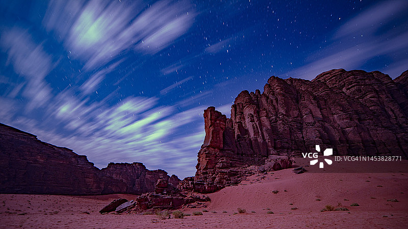 塔布克北部沙漠景观夜景图片素材