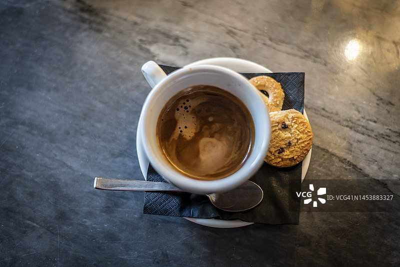 威尼斯咖啡馆的双份浓缩咖啡图片素材