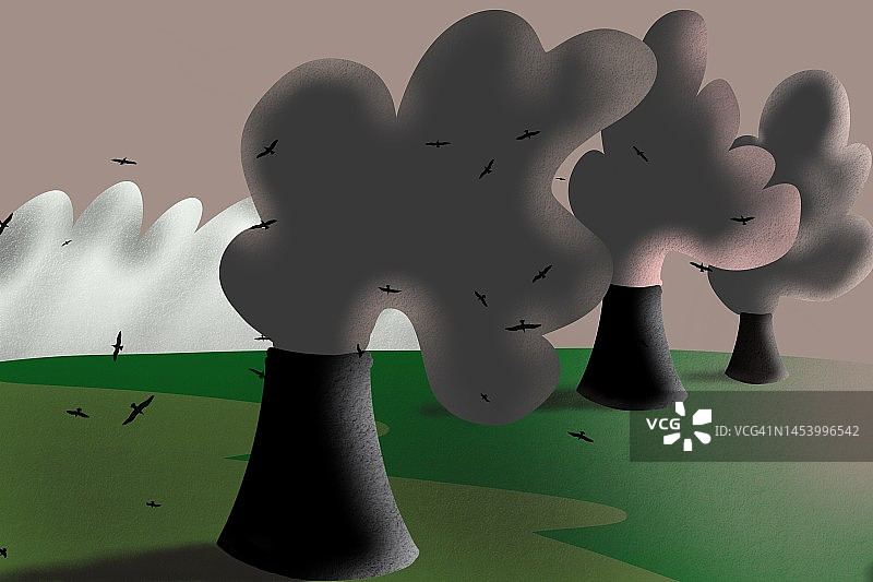 核电站插画图片素材