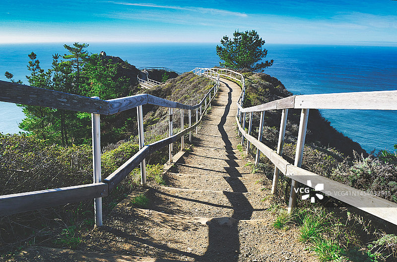 缪尔海滩瞭望台阶梯图片素材