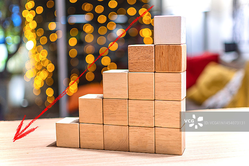 概念性商业金融增长图表下降趋势图片素材