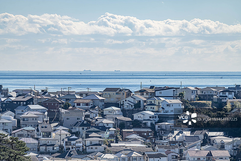 日本神奈川海边的住宅区图片素材