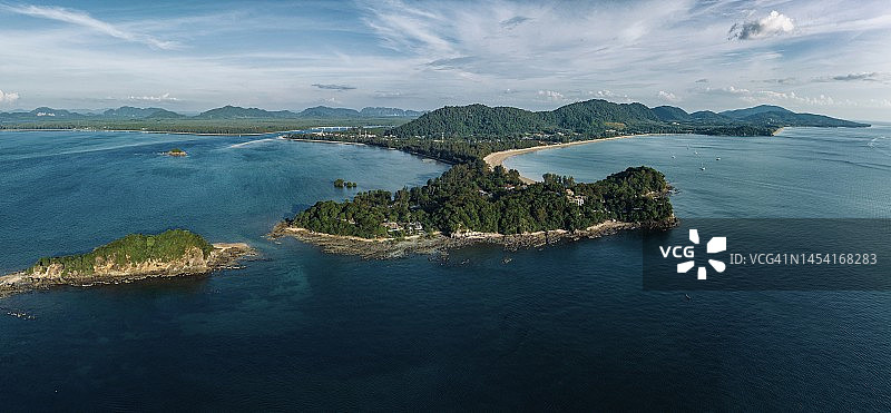 兰塔岛Laem Kho Kwang海滩全景，泰国图片素材