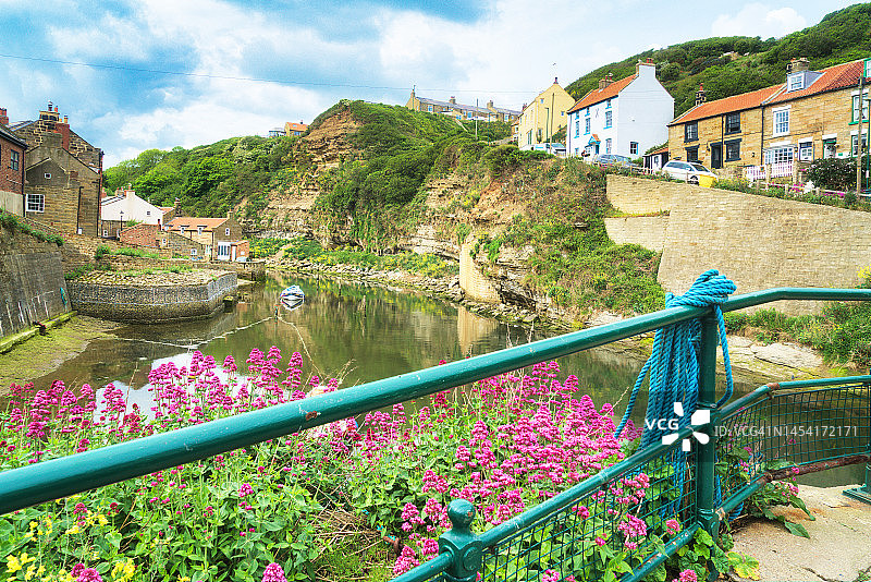 眺望斯泰兹贝克河，北约克郡，英格兰，英国图片素材